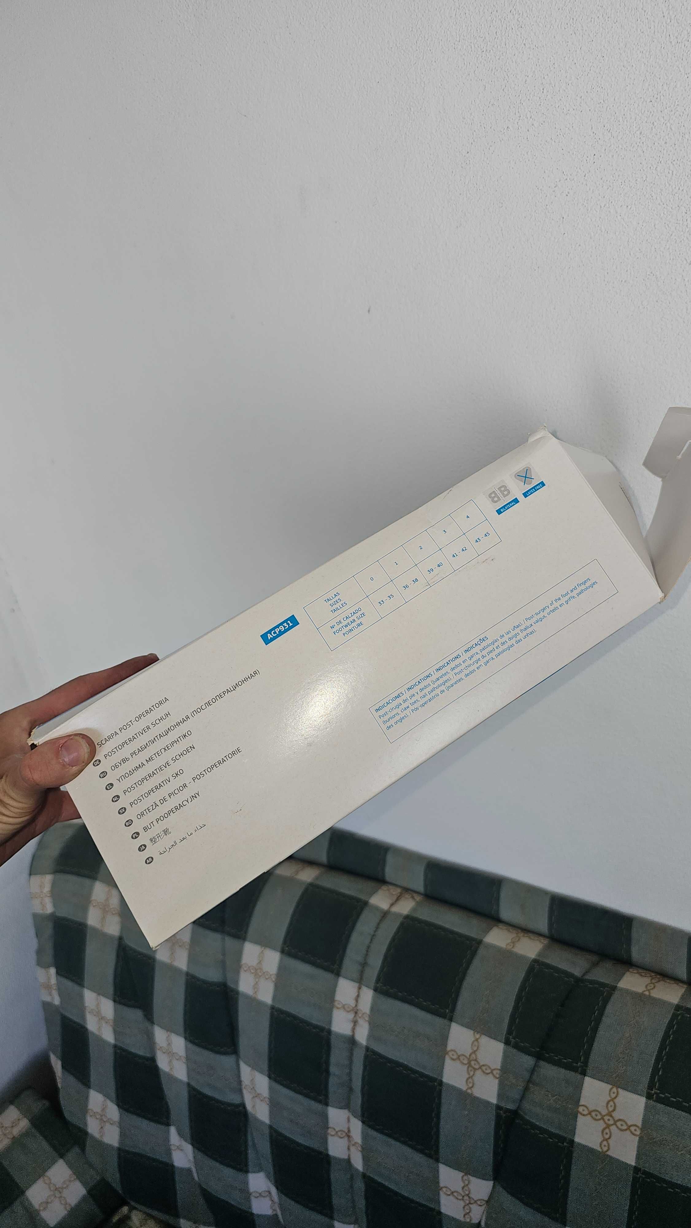 Sapato Calçado Pós-Cirúrgico Com Tacão Tamanho 0 Actius ACP931