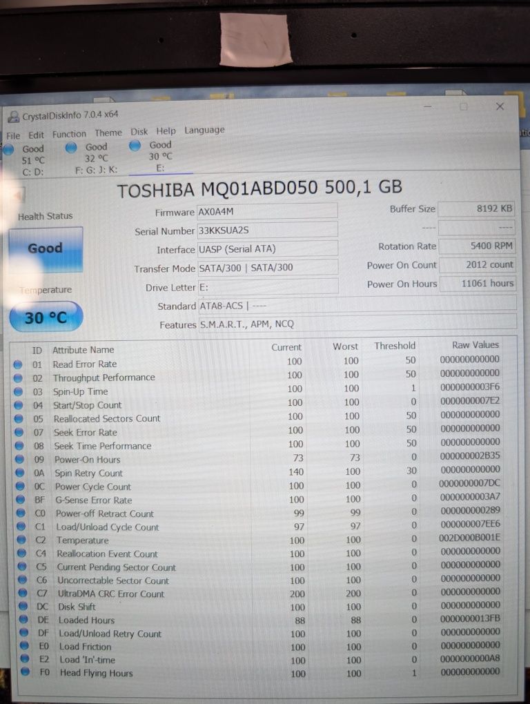 Hdd Toshiba 2,5 500gb