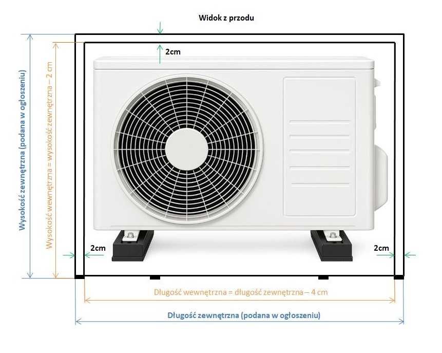 Obudowa osłona klimatyzacji klimatyzatora maskownica 100x70x55 balkon