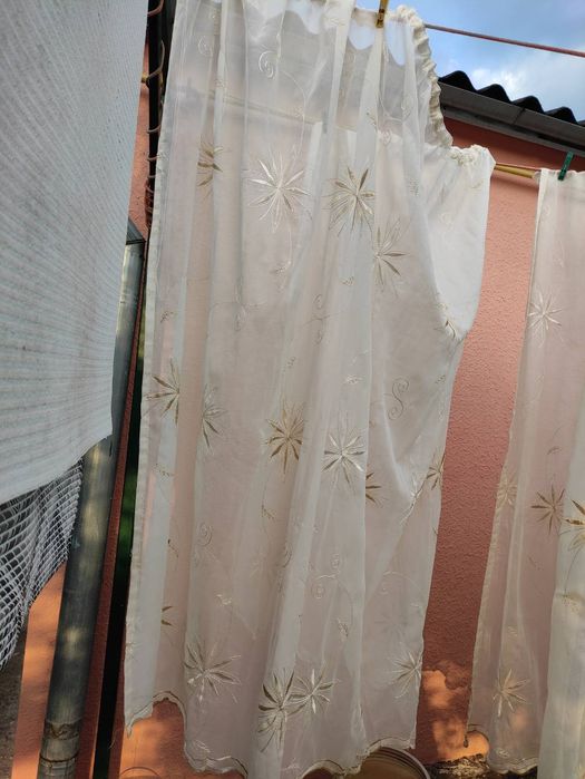 3 коротких оброблених тюлі / коротка тюль