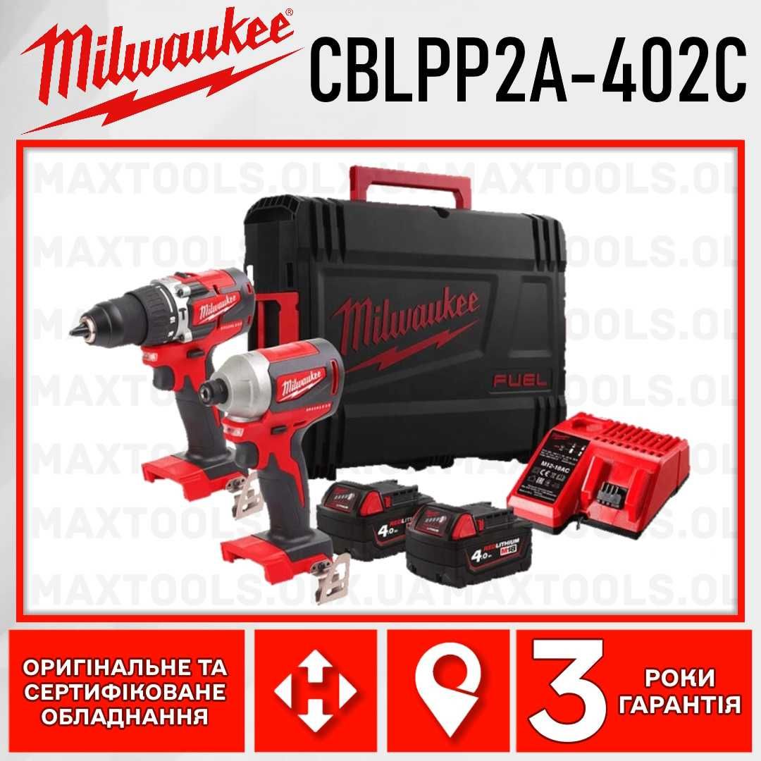 Набір Шуруповерт + Гвинтокрут (Імпакт) Milwaukee M18 CBLPP2A-402C