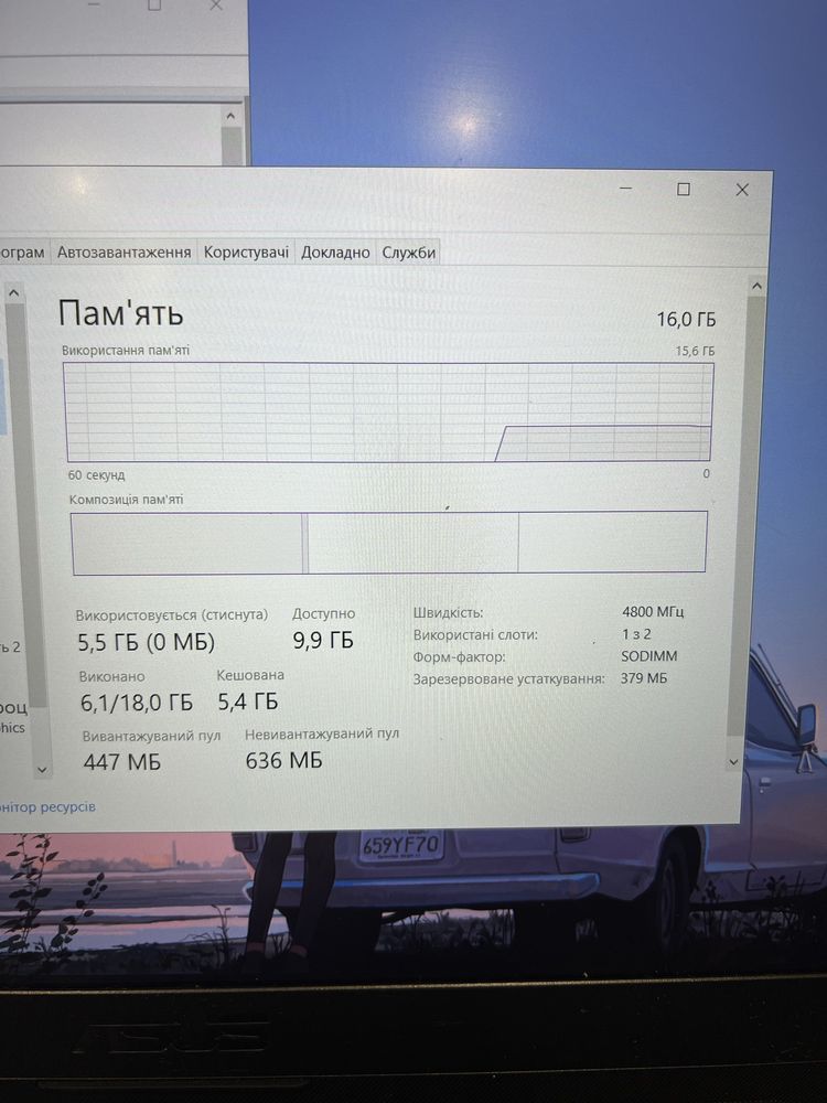 Оперативна памʼять Micron DDR5-4800 16GB (SO-DIMM) (для ноутбука)