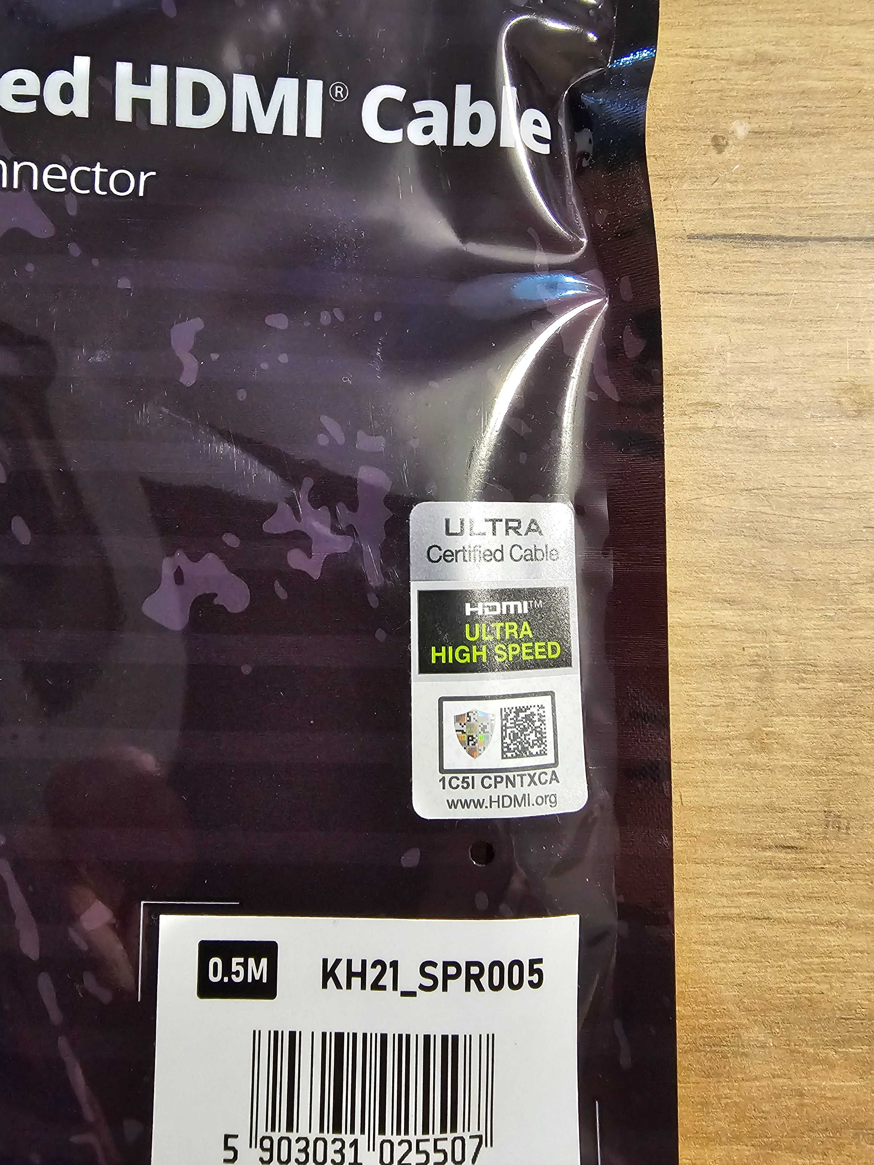 Kabel HDMI 2.1 8K Spacetronik Premium SH-SPR005 (0,5 m) CERTYFIKAT