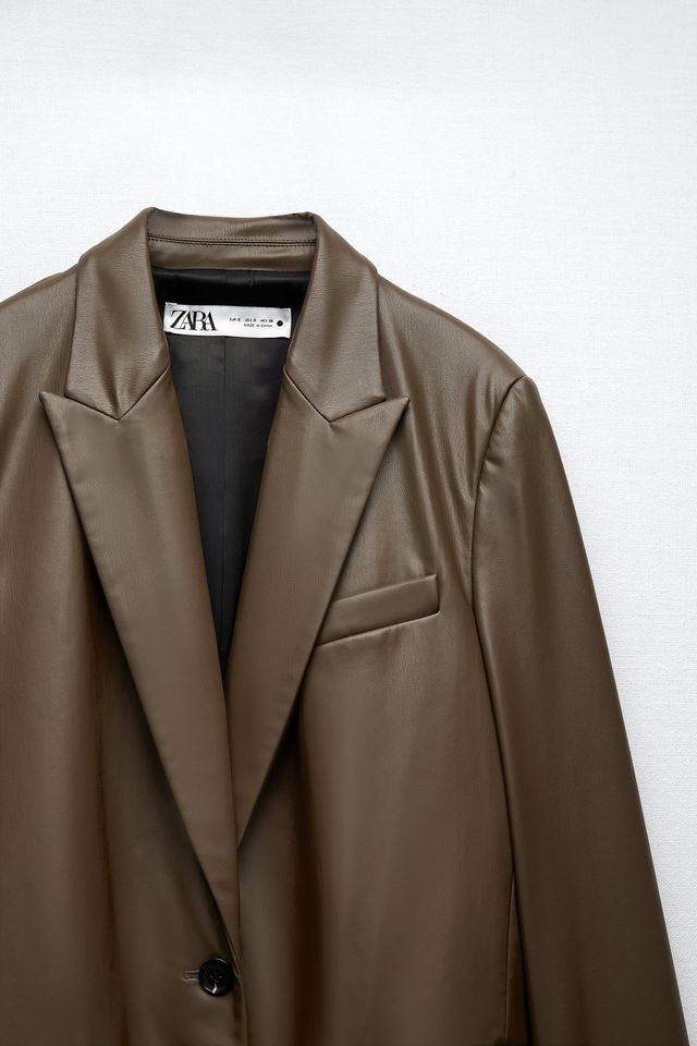 Стильний шкіряний піджак, жакет Zara