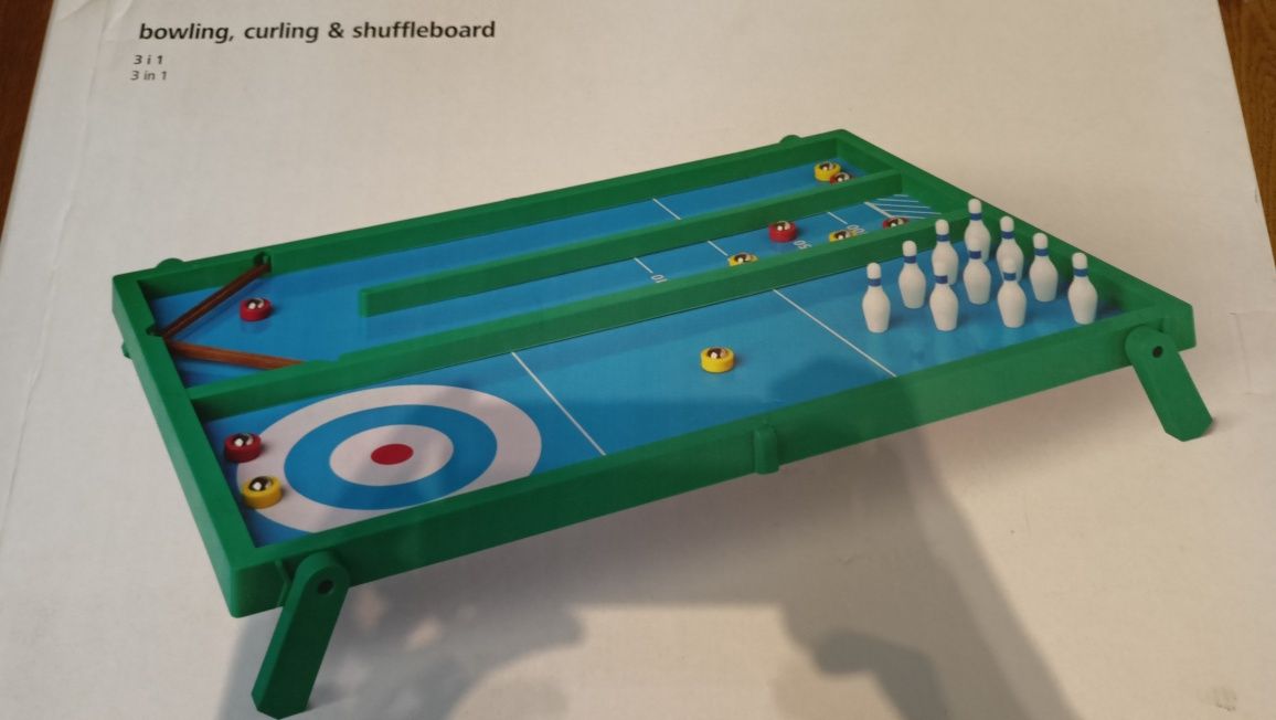 Gra kręgle, curling I shuffleboard 3w1