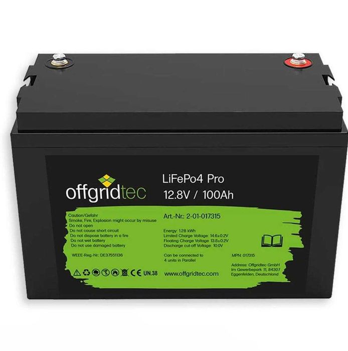 Акумулятор Offgridtec LiFeP04 12.8V 100Ah BMS 1280Wh (Німеччина)