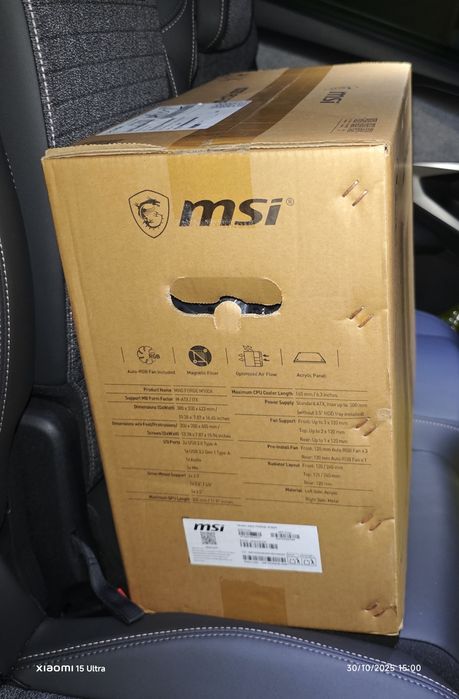 Caixa Micro-ATX MSI MAG Forge M100A RGB Preta