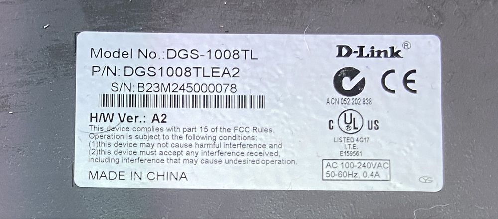 Dlink dgs-1008tl 8port Gbit 1000