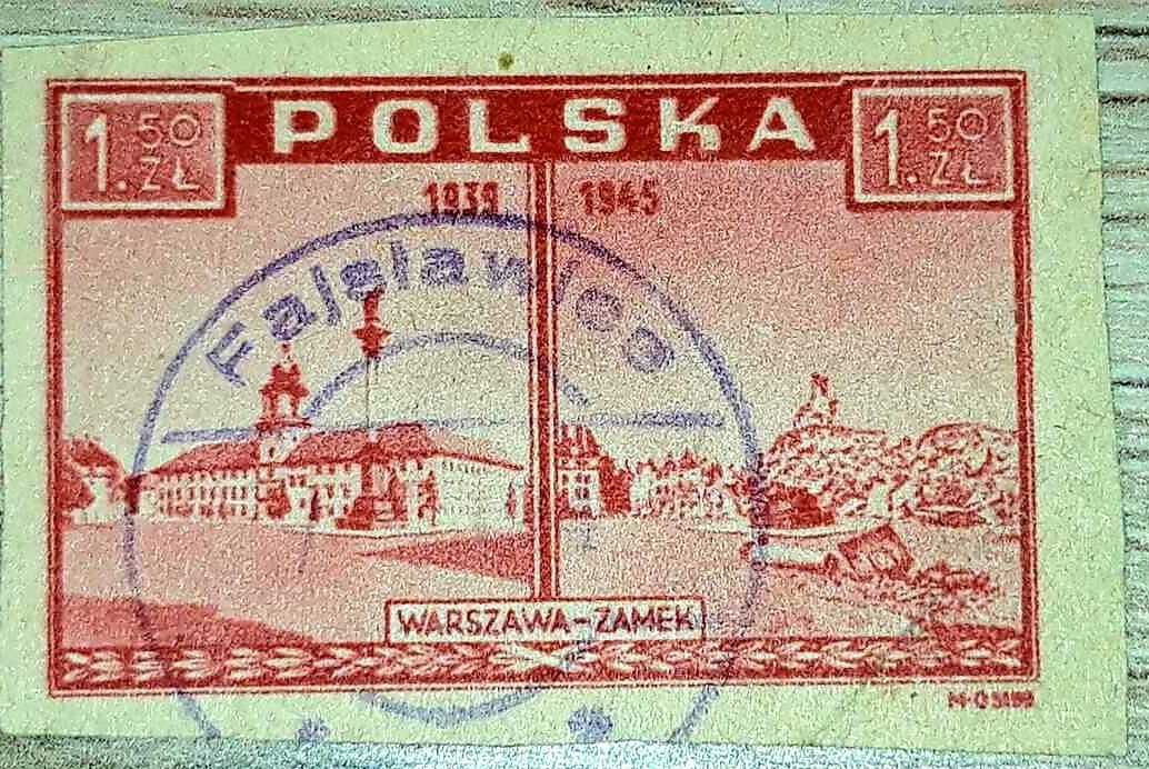 Stempel FAJSŁAWICE. Znaczek pocztowy Fi 380.