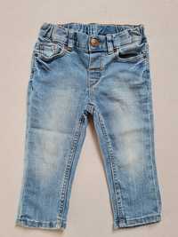 H&M, jeansy, slim fit, jasny niebieski, regulacja w pasie, r. 74