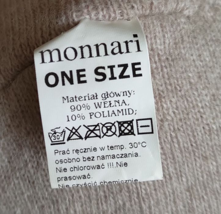 Monnari wełniany beret / czapka damska rozmiar uniwersalny