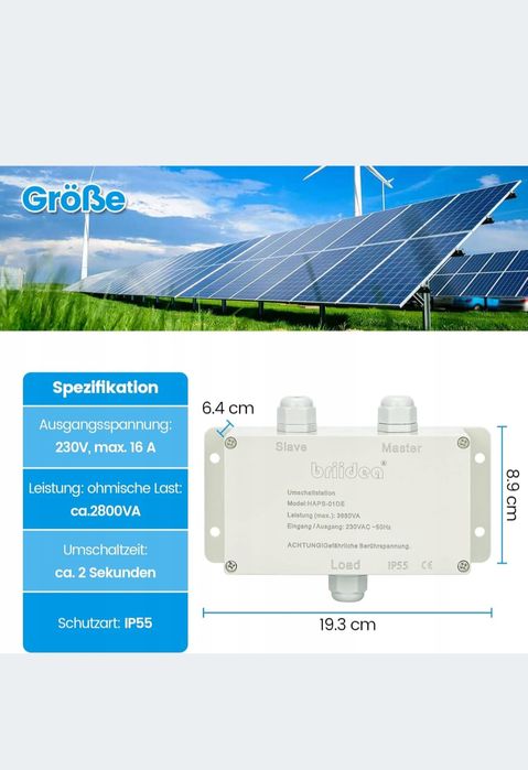 briidea stacja przełączająca do układu pierwszeństwa sieci, 16 A, 230