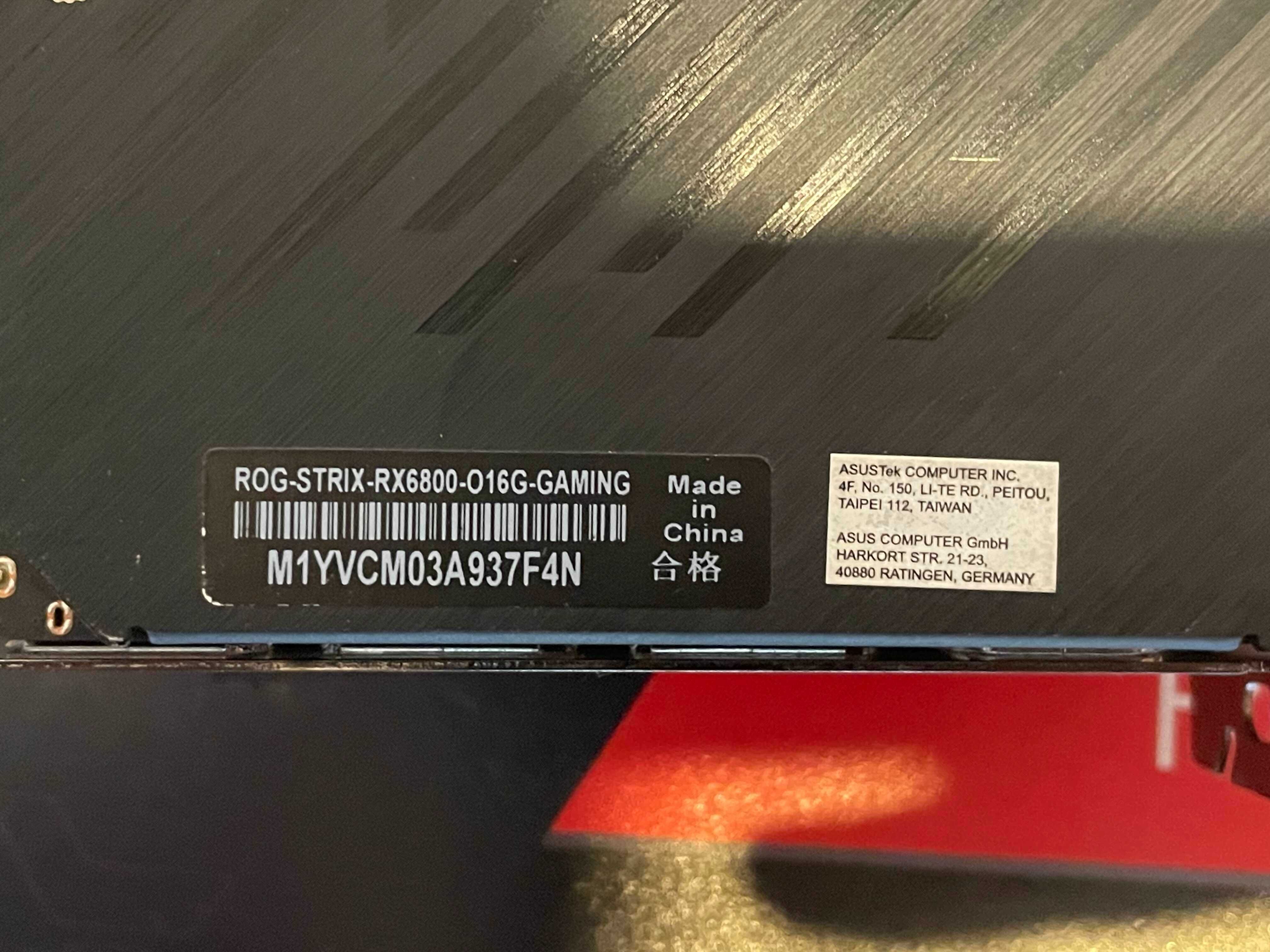 AMD RX 6800 Rog Strix OC 16GB