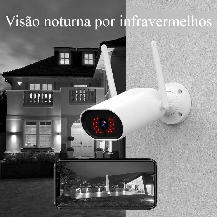 Kit Câmeras Vigilância/ NVR c/ LCD /4 Câmaras/3MP/ Visão Noturna 30 m