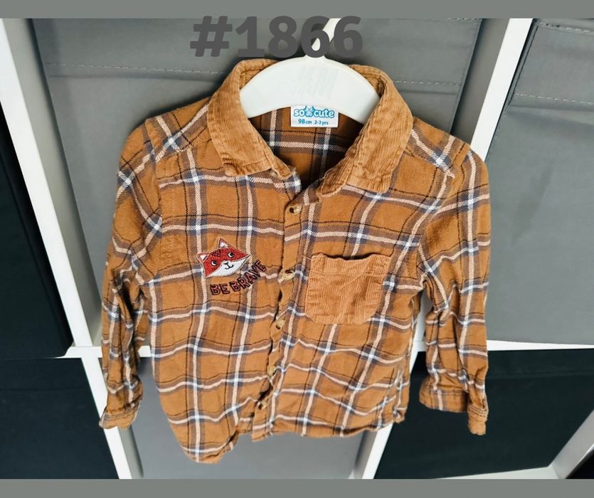 Koszula flanelowa dla chłopca z liskiem 2-3lata 92-98cm bawełna #1866