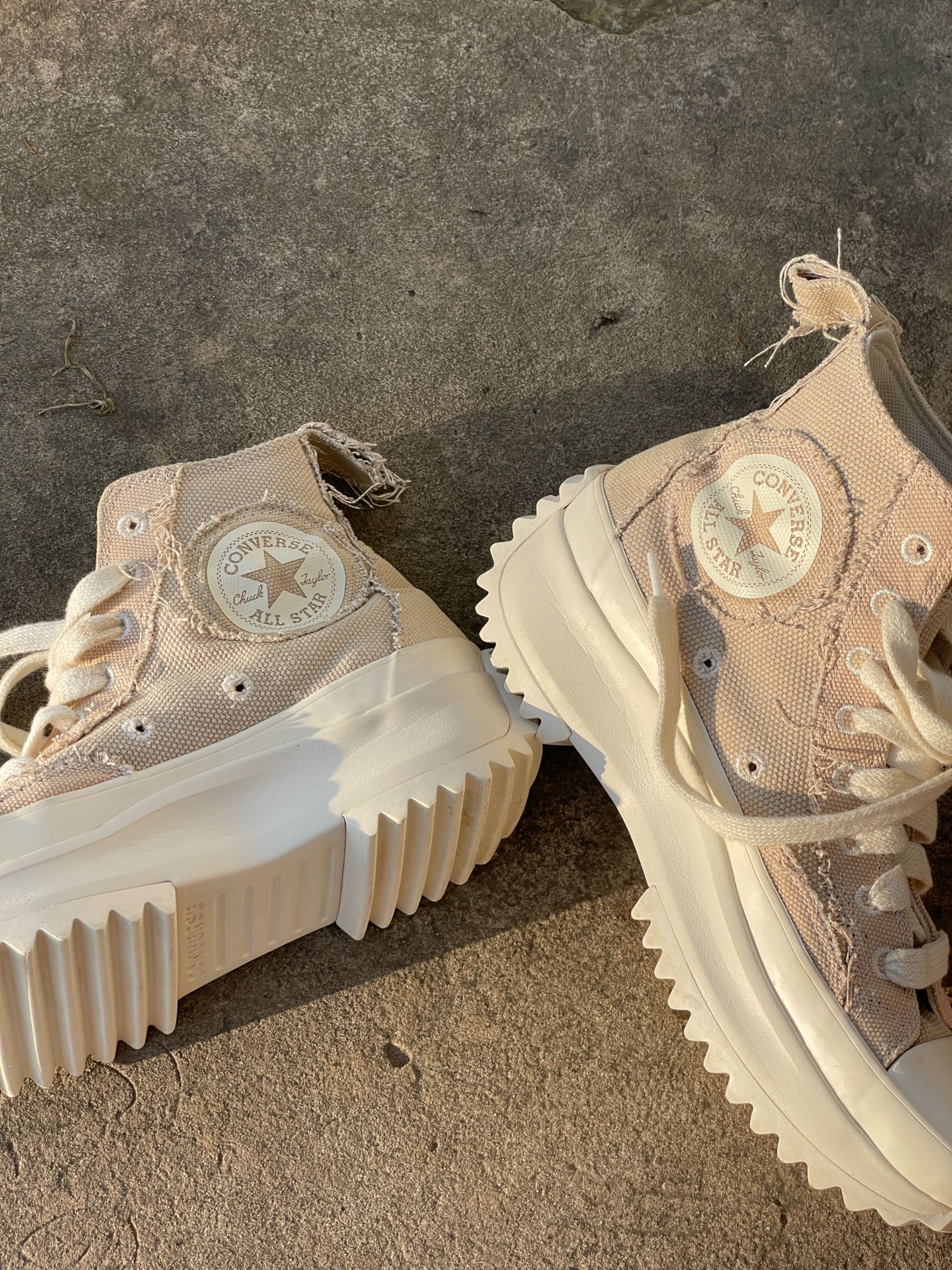 ОРИГІНАЛ Converse Run Star Hike Patch Platform High Beach Stone 40,5
