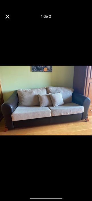 Sofa em pele bom estado