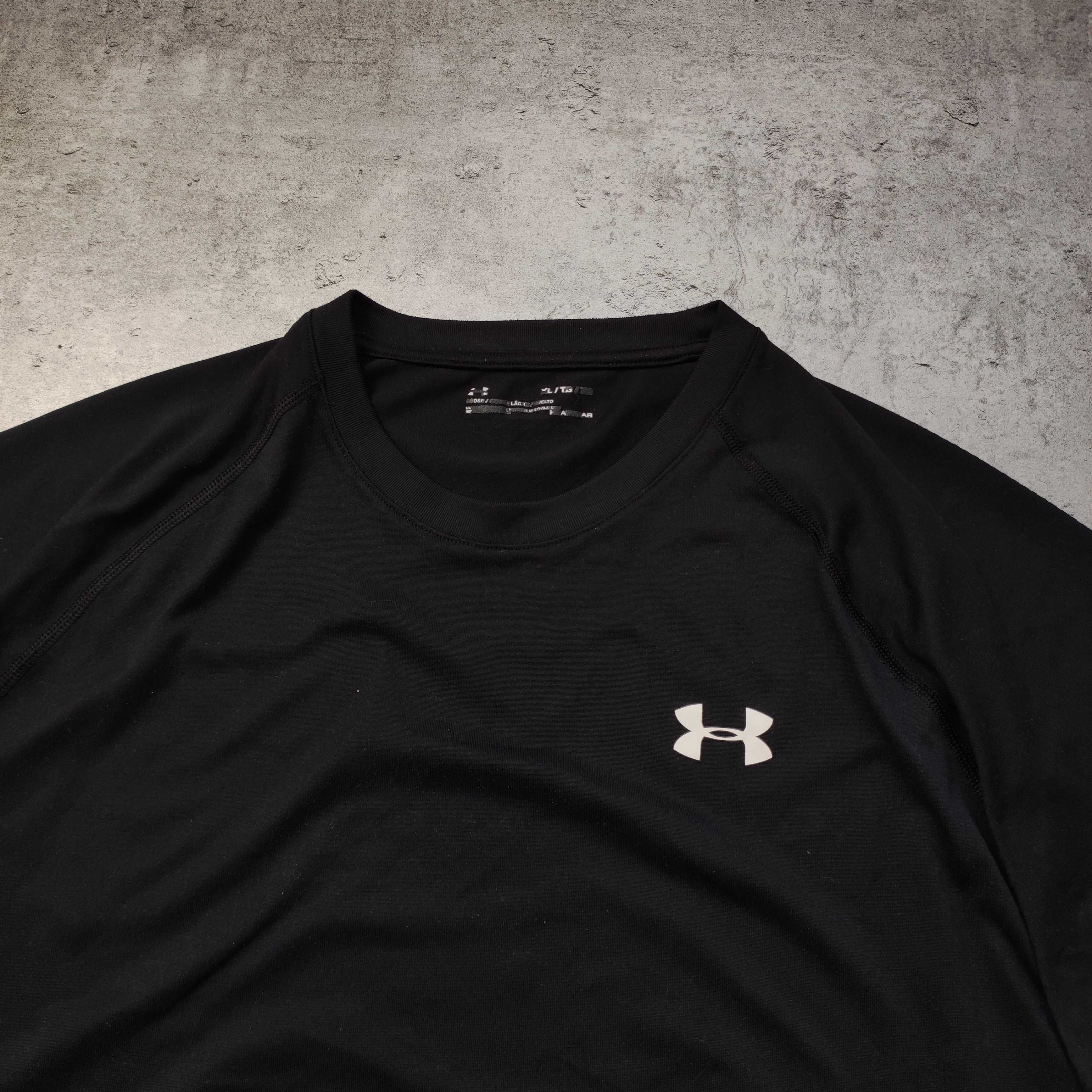 MĘSKA Koszulka Sportowa Siłownia Czarna Under Armour Gym Active Logo