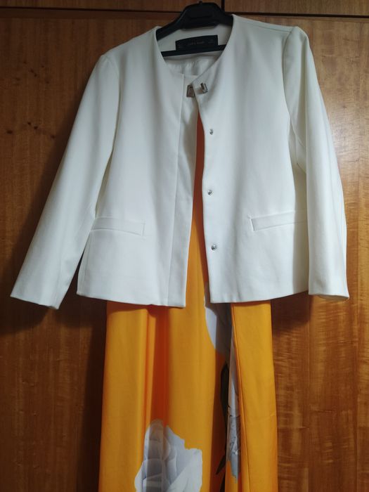 Blazer curto Branco Zara