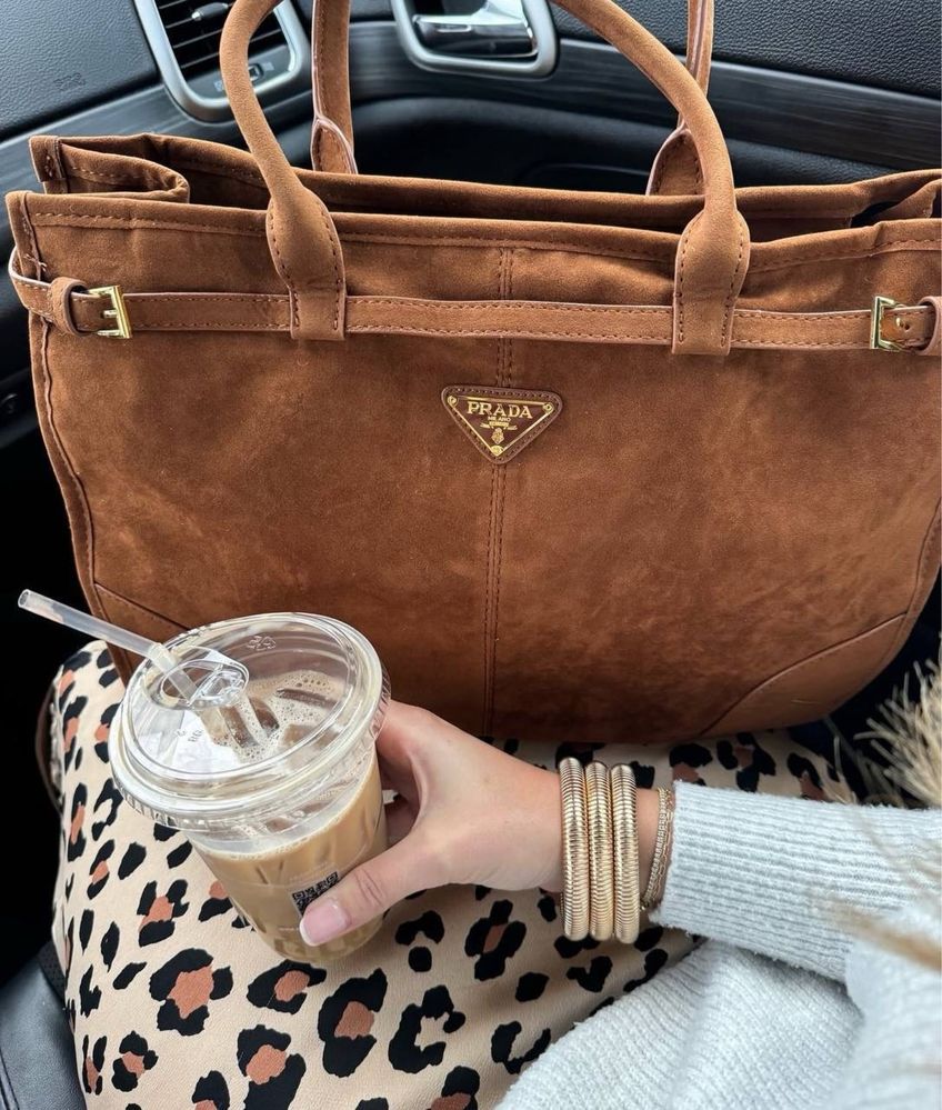 Сумка Prada замш коричнева