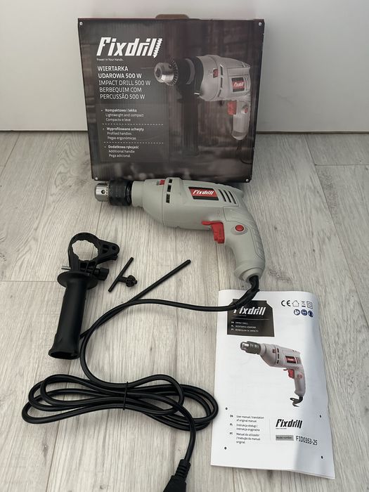 Wiertarka udarowa Fixdrill 500W idealna do domowego warsztatu