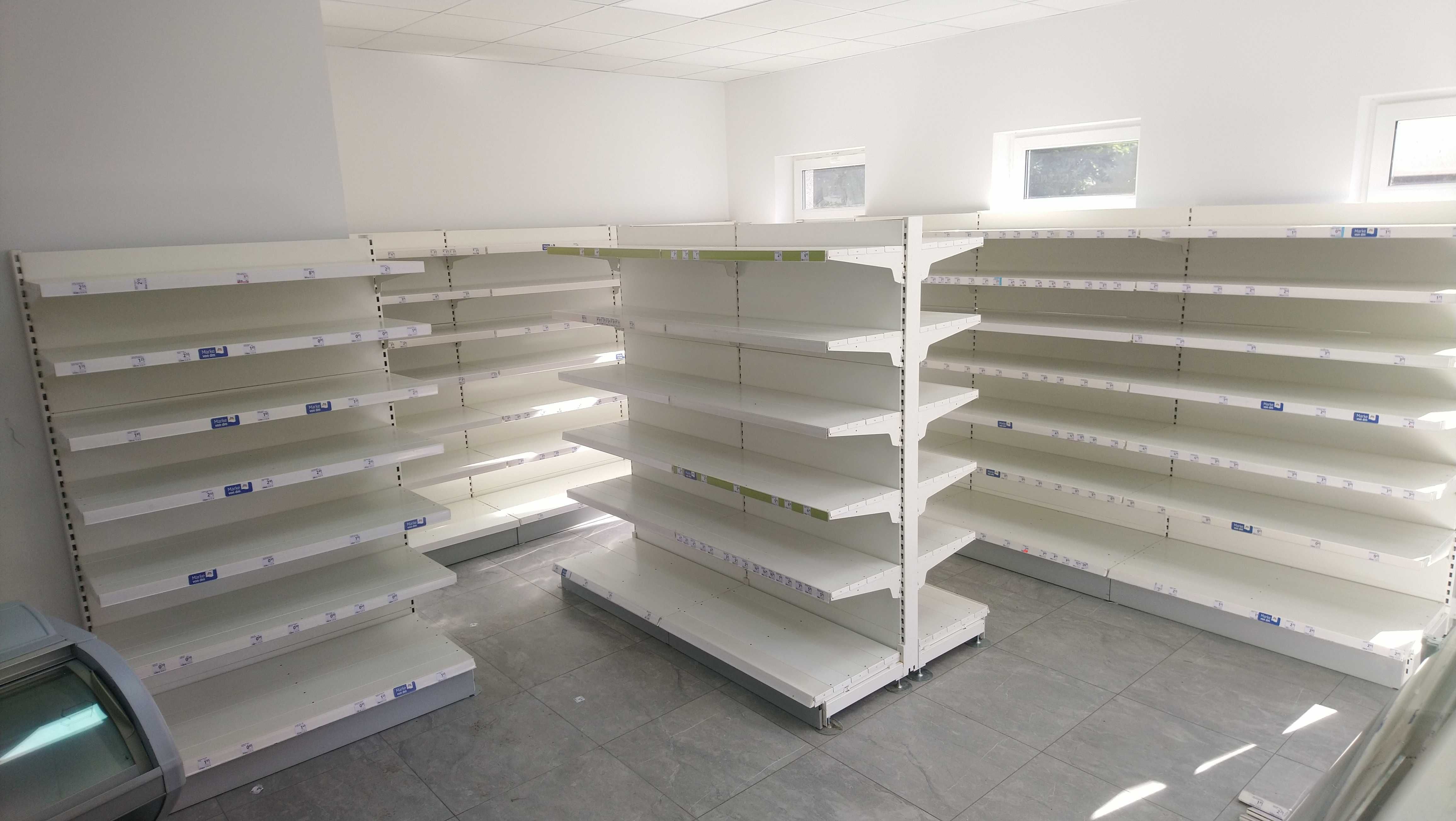 REGAŁY Sklepowe do sklepu białe metalowe Otto