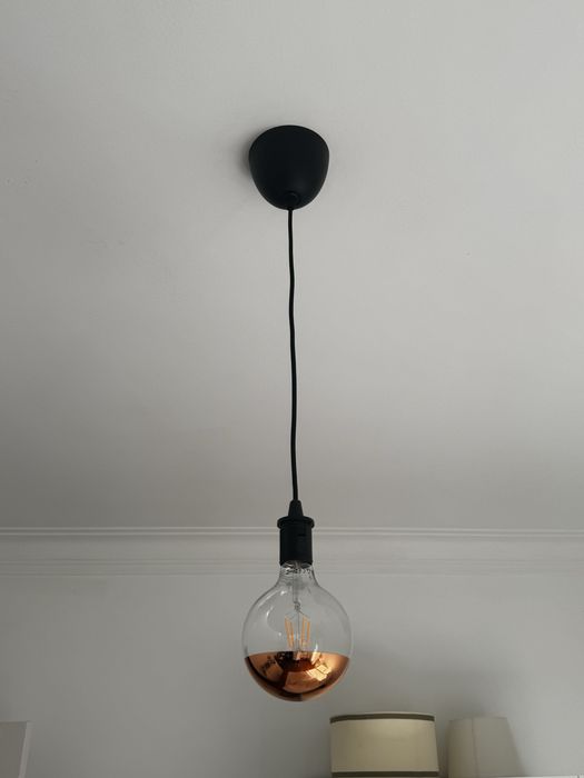 Candeeiros de teto + lampada quente led IKEA
