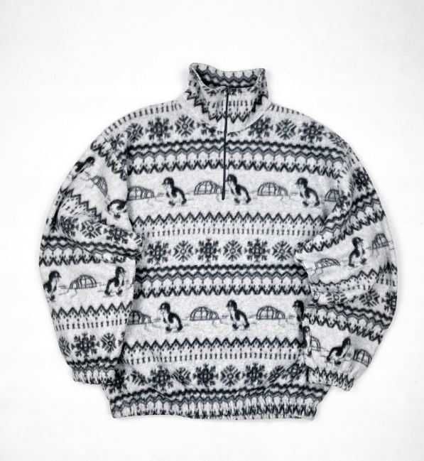 Vintage polar bluza w pingwiny M logo
