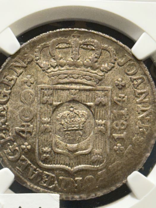 Moeda 400 Reis NGC CARIMBO GP