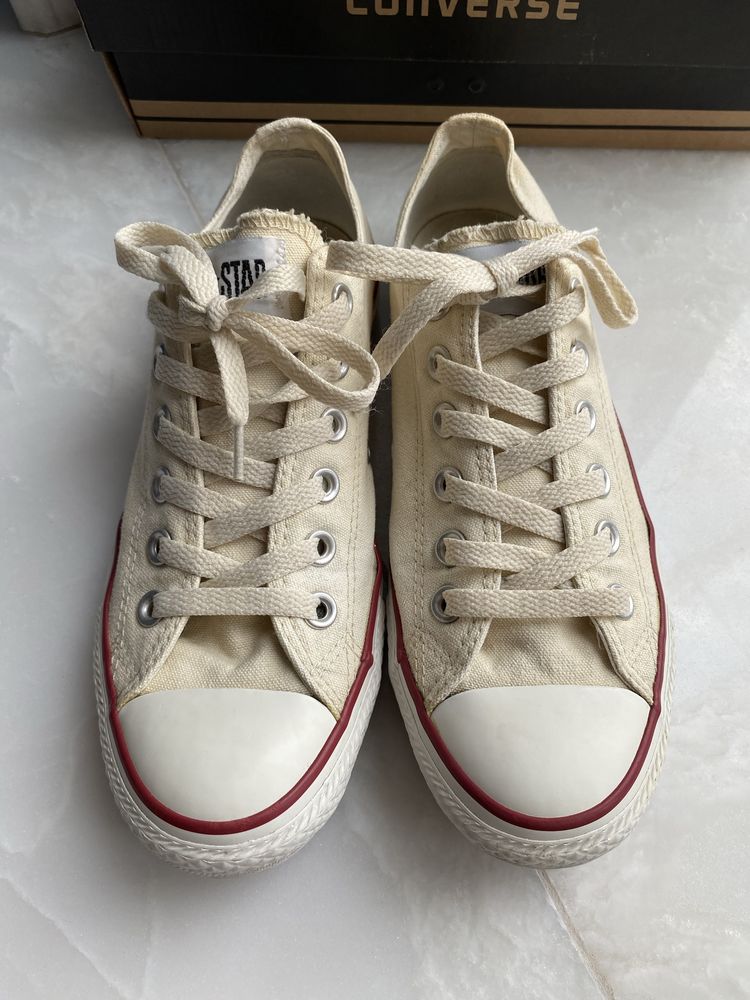 Buty Converse trampki 38 kremowe białe beżowe