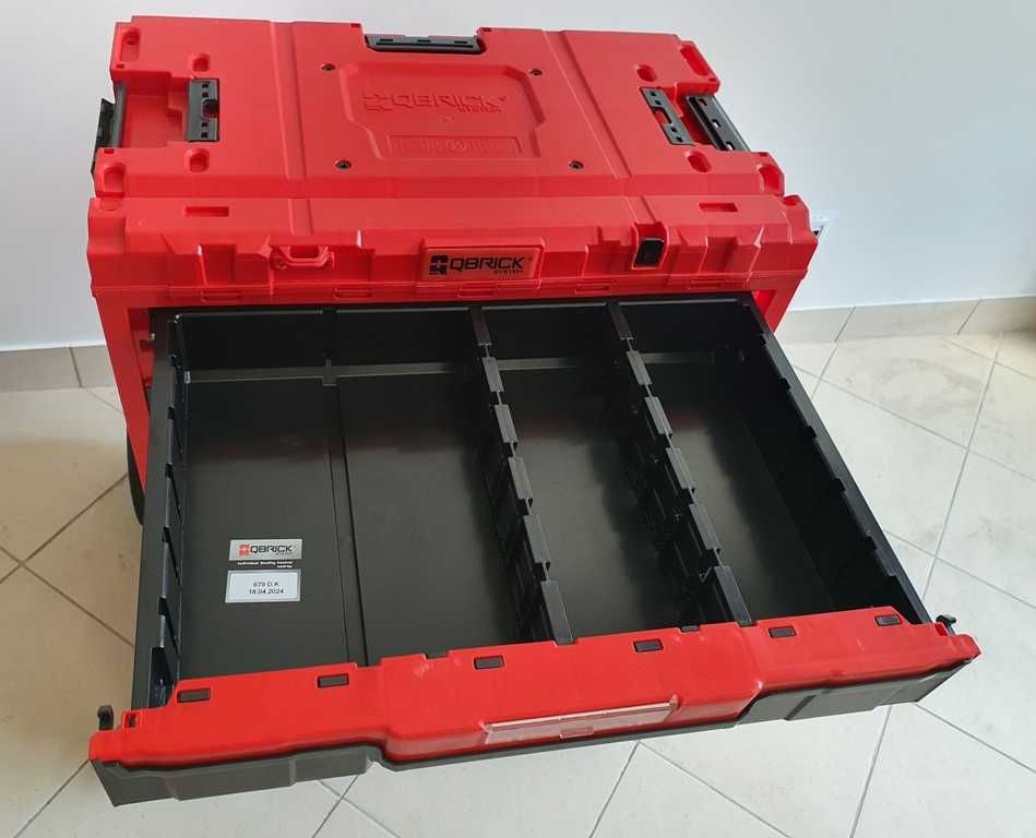 Zestaw QBRICK SYSTEM ONE Drawer 3 Toolbox 2.0 RED ULTRA HD Szuflady