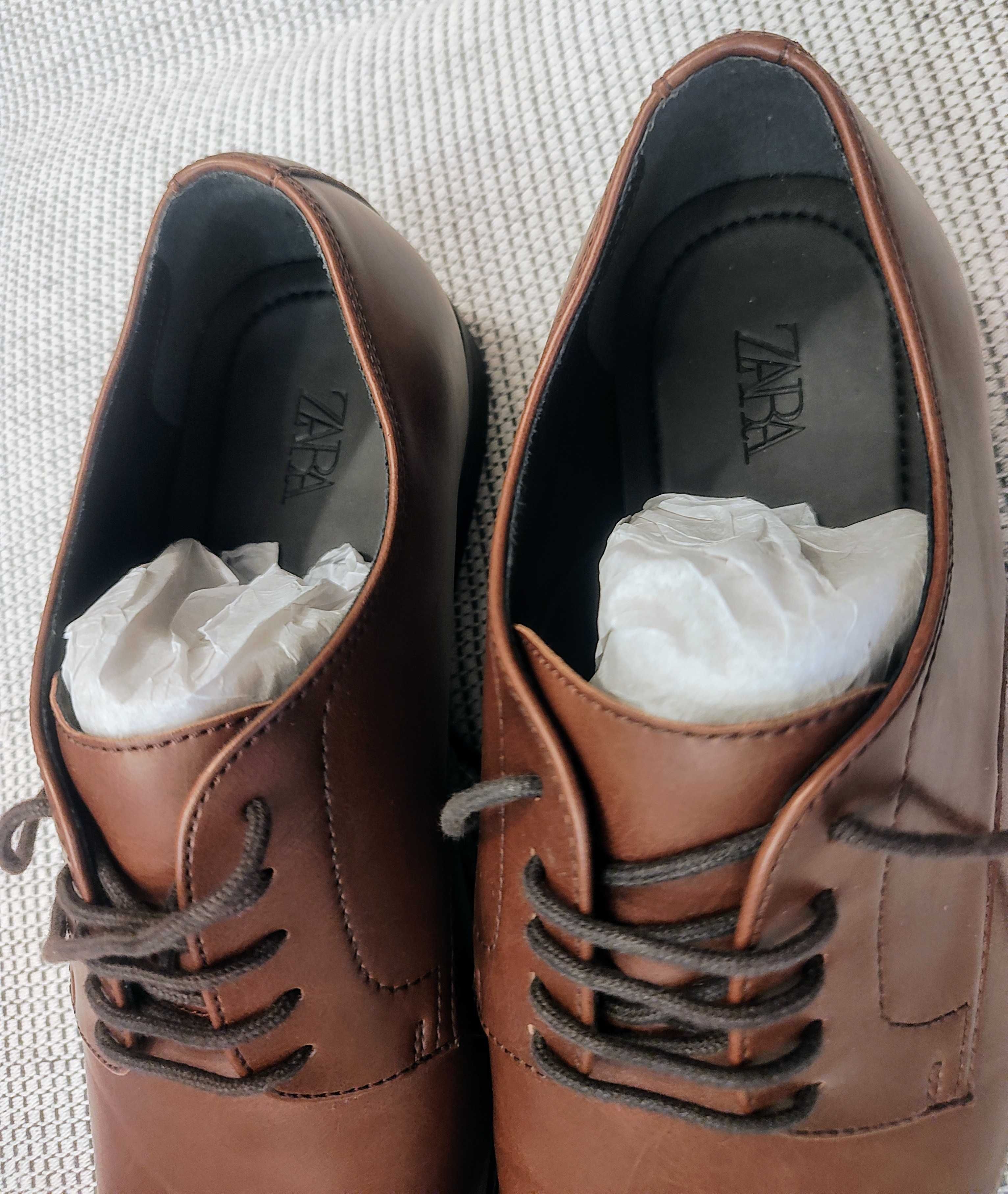 Skórzane buty Zara, rozmiar 43 – stan idealny!