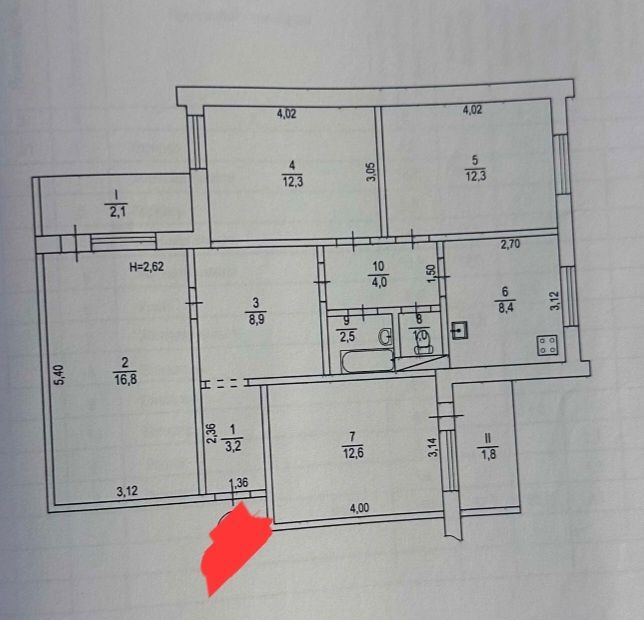 Продам 4х кімнатну квартиру/ Бульвар Вечірній