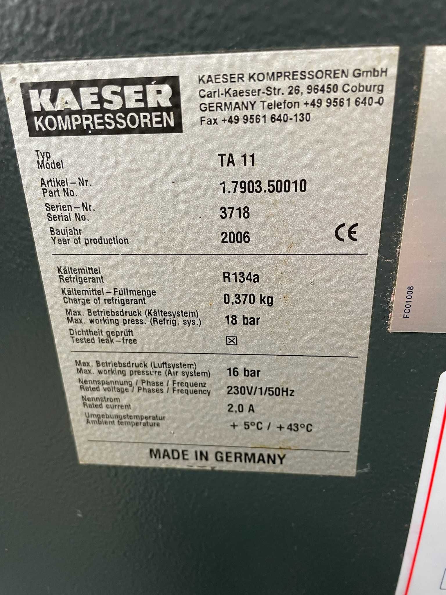 Osuszacz ziebniczy   /   Kaeser TA11   /   przeplyw 1250l/min