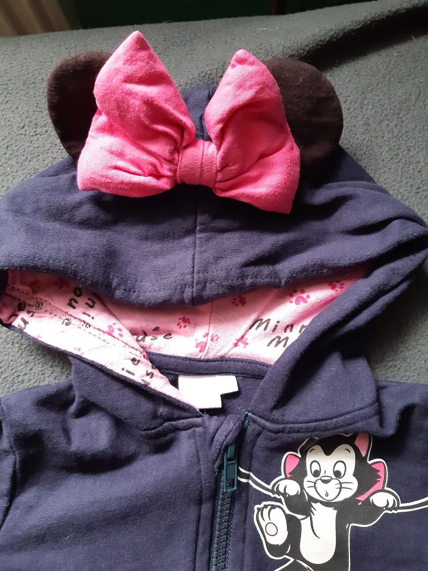 Dres Disney, Myszka Minnie z uszkami i kokarda roz.86, bluza, spodnie