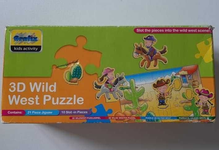 Puzzle 3d dziki zachod kompletne 21+10 3d