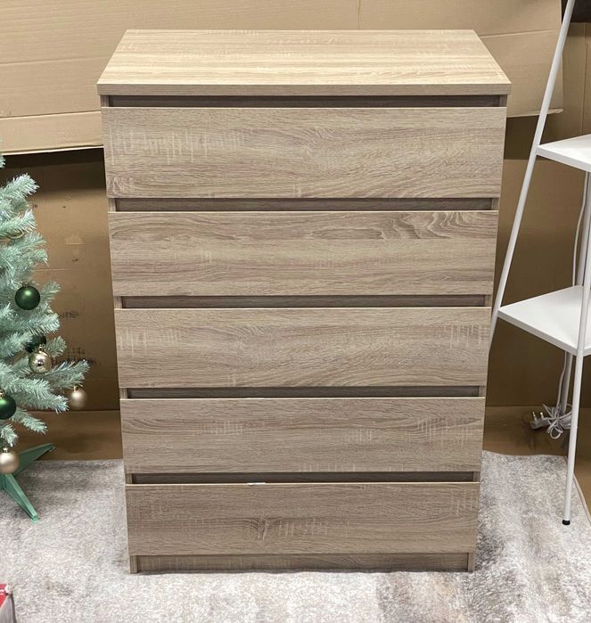 Komoda 5 szuflad Efekt dębu 110x77x50cm Tvilum Esla