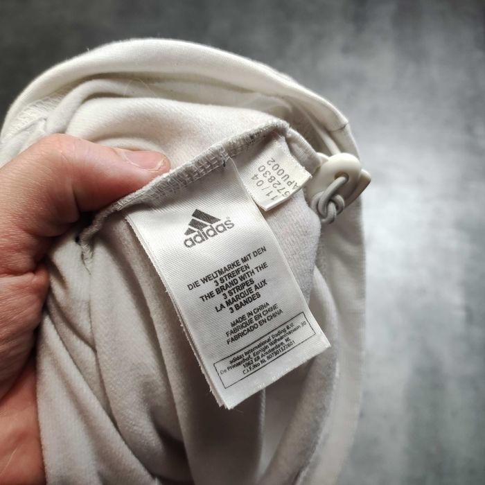 MĘSKA Bluza Rozpinana Stójka Adidas Biało Szara Lampas Retro Suwak