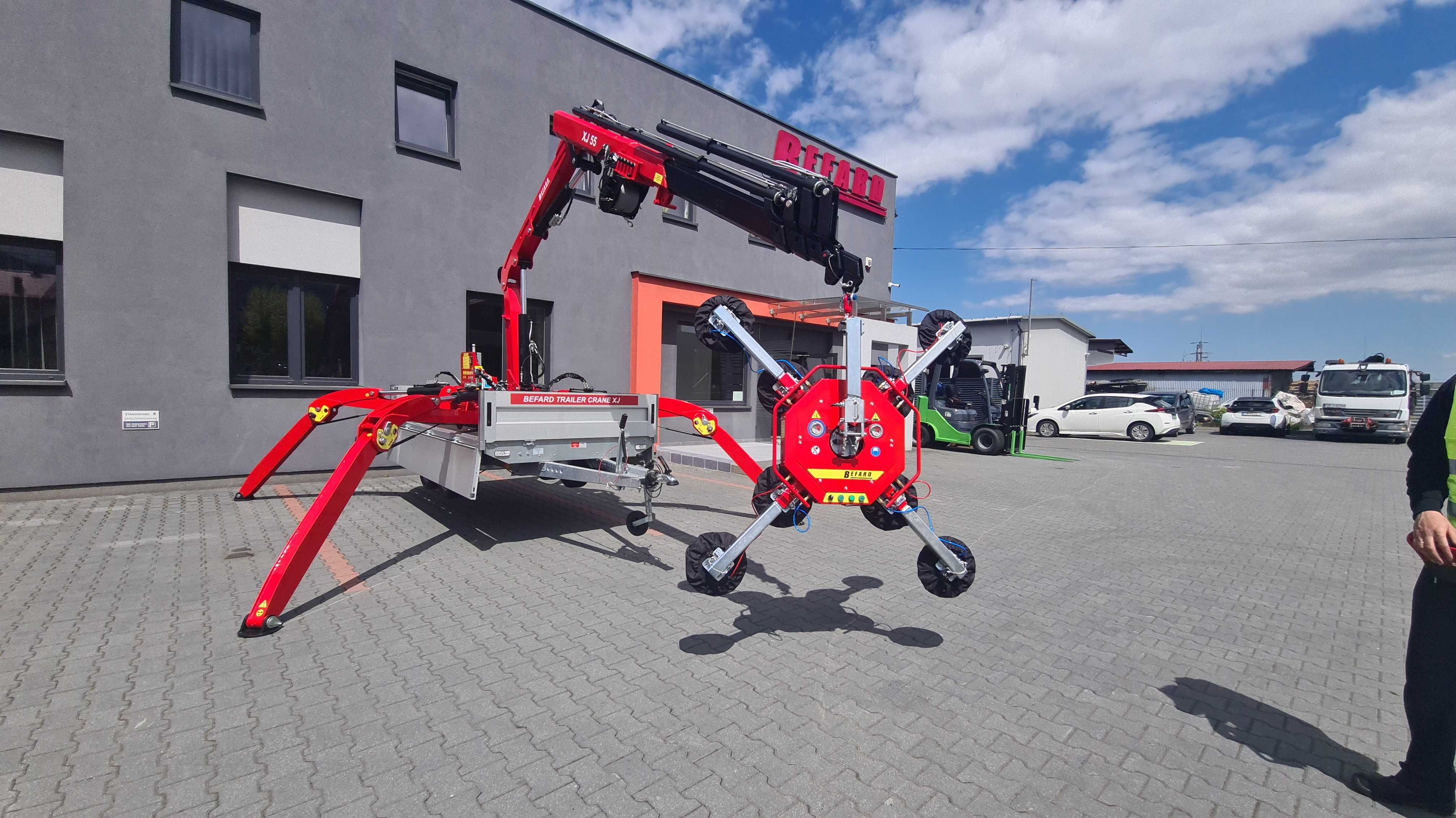 Żuraw Befard trailer crane na przyczepie XJ55 Polski Producent