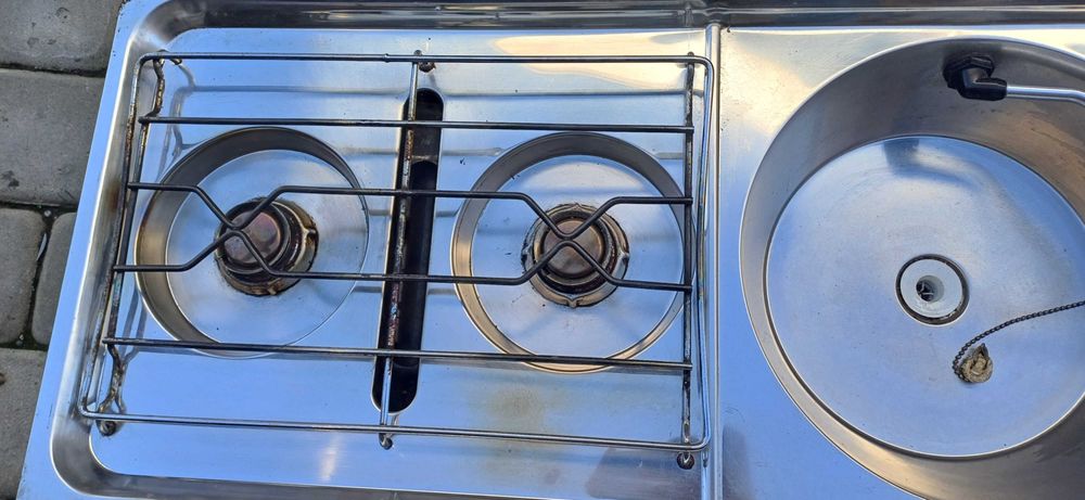 Kuchenka 2 palnikowa  z grillem i  zlewem przyczepa kempingowa kamper