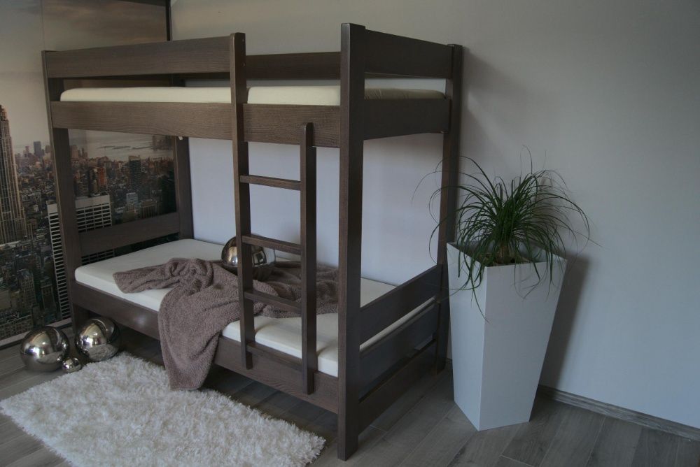 Bukowe łóżko piętrowe drewniane masywne 100% lity buk