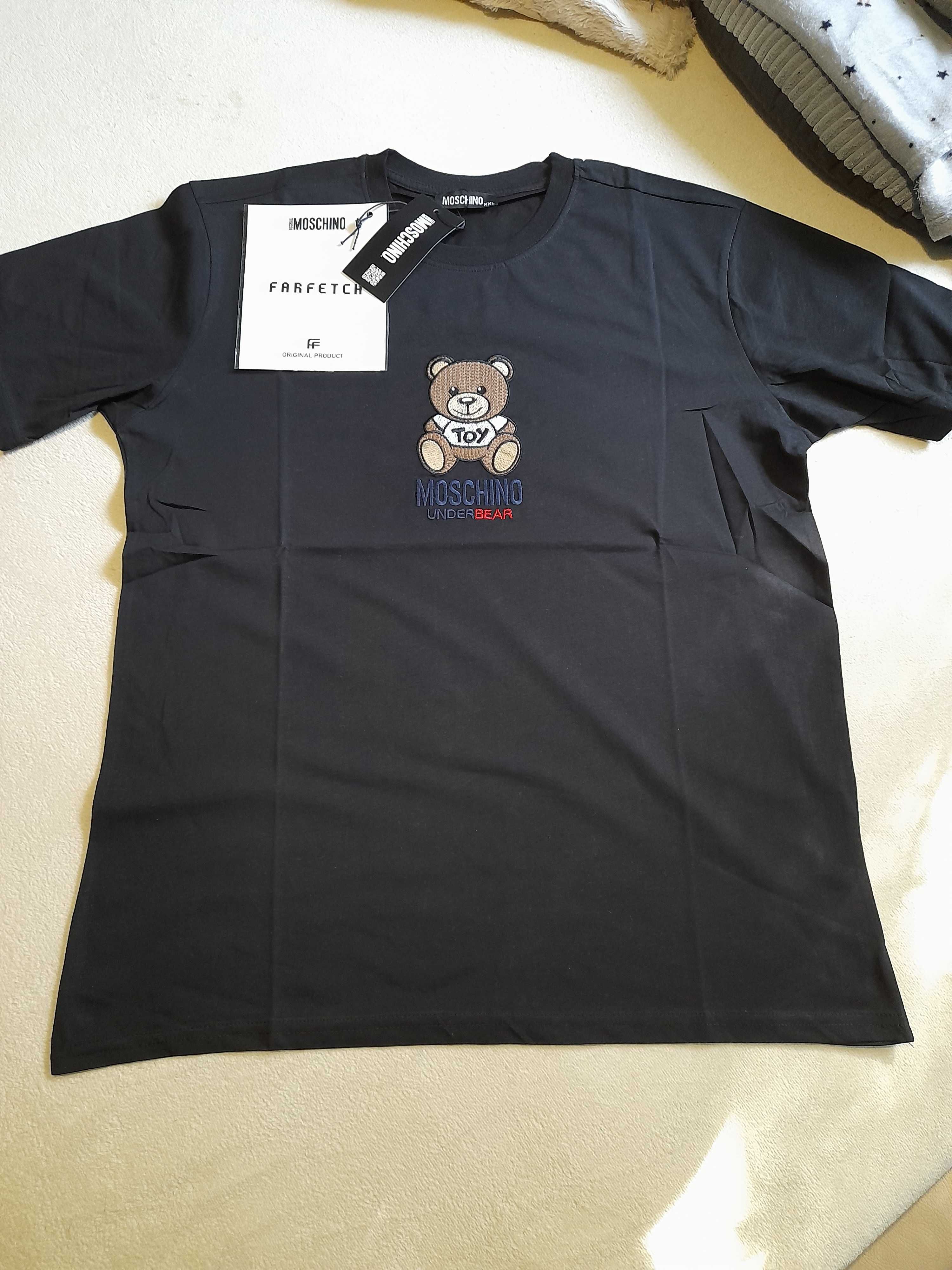 Moschino tshirt meski under bear rozm. 2xl kolor czarny bawełna nowy