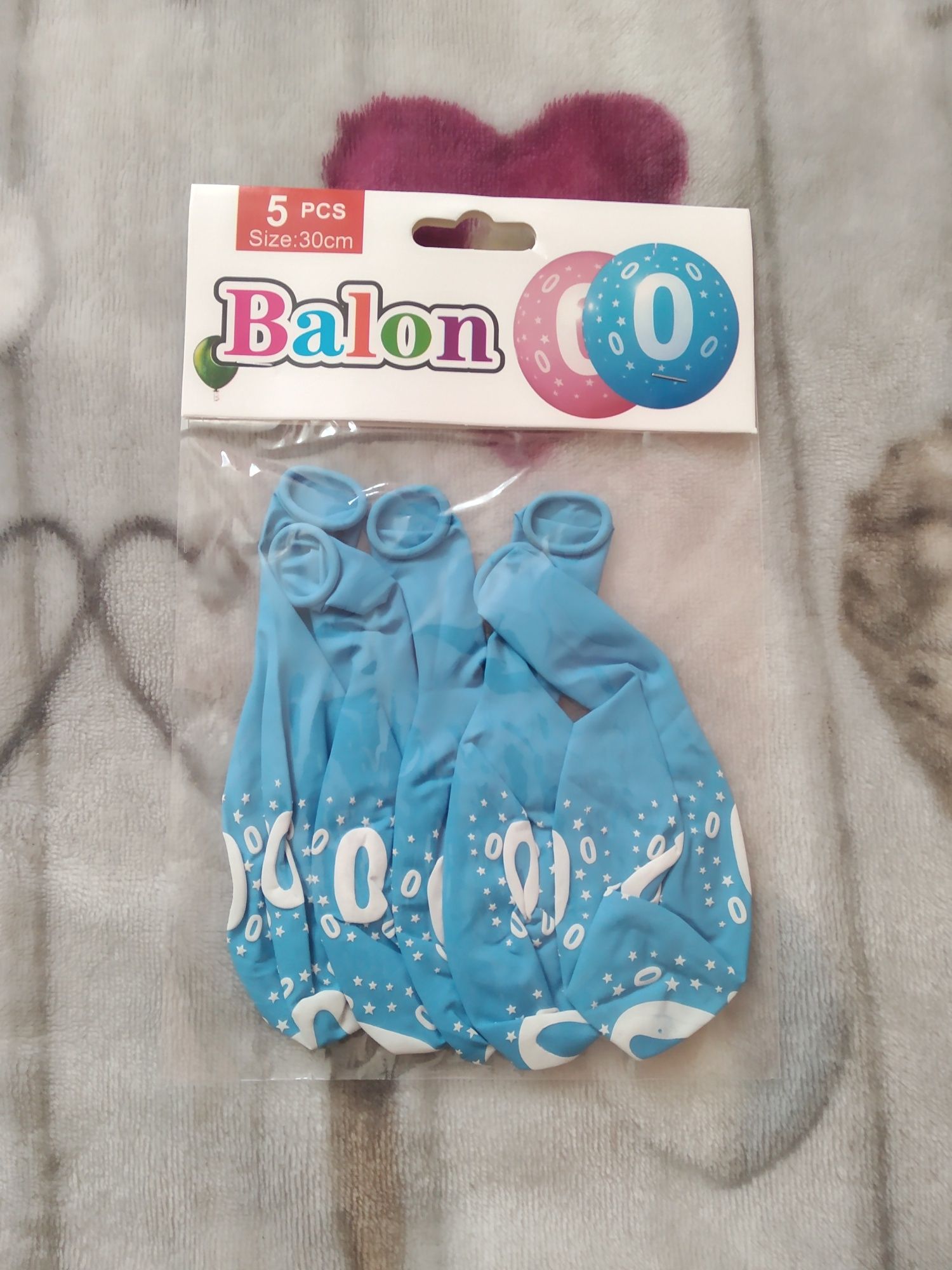 Balon z cyfrą 0 balony urodzinowe 5 sztuk niebieskie balony