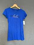 Nowa bluzka t-shirt z metką Bebe M krótki rękaw niebieska