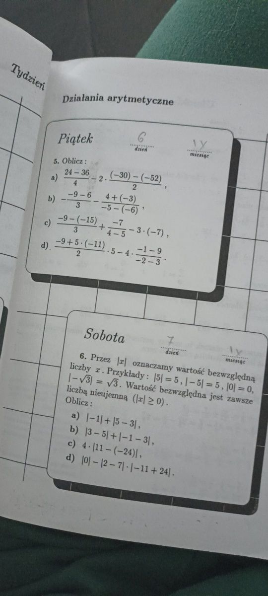 Matematyka kalendarz ósmoklasisty