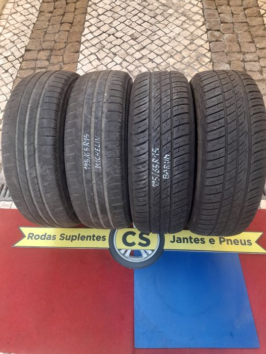 2 pneus 195/65R15 Michelin e 2 Barum Brillantis