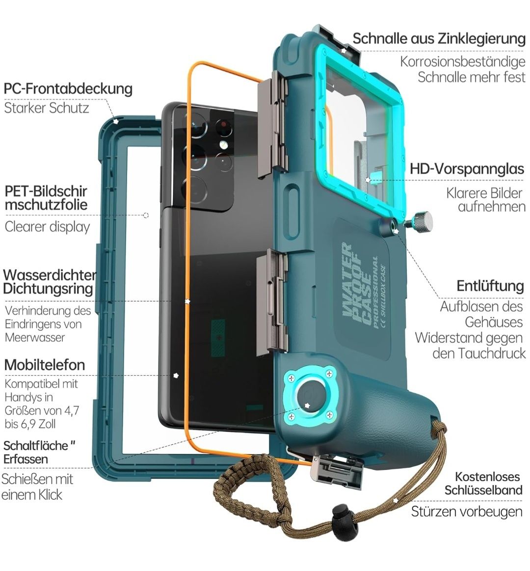 QIFJNZO Uniwersalne podwodne etui ochronne na telefon