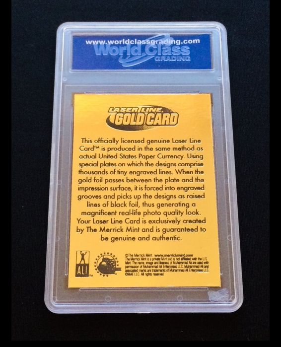 Card Certificado Muhammad Ali Ouro 23kt