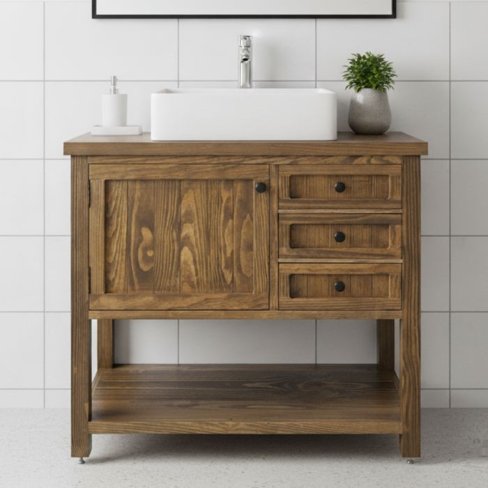 Móvel de WC em madeira maciça