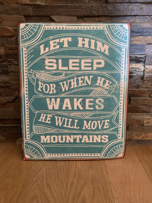 Quadro em metal com frase motivadora